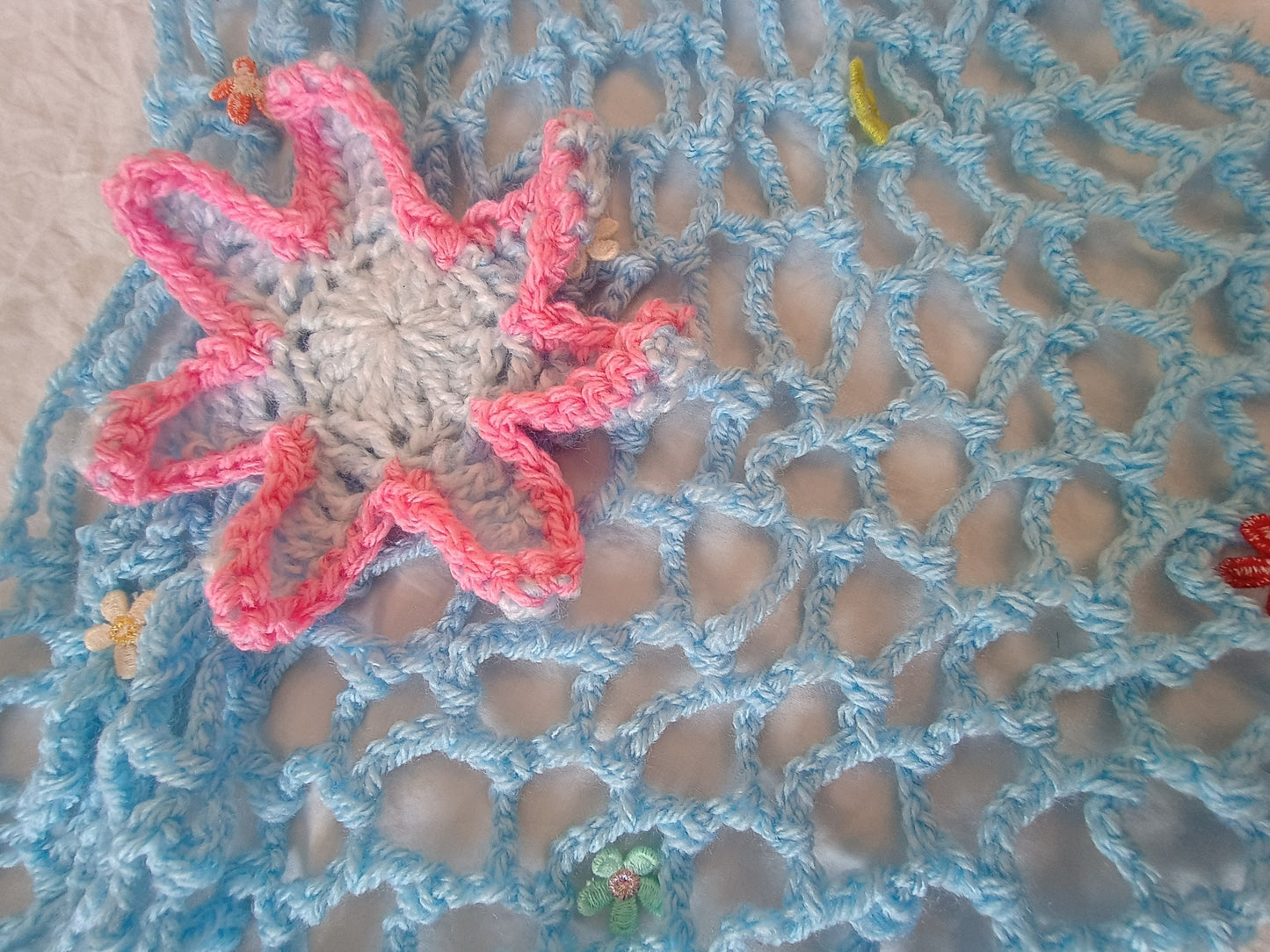 Sunlit Starfish 2-Way Crochet Beach Mesh Cover-Up Size XS, S