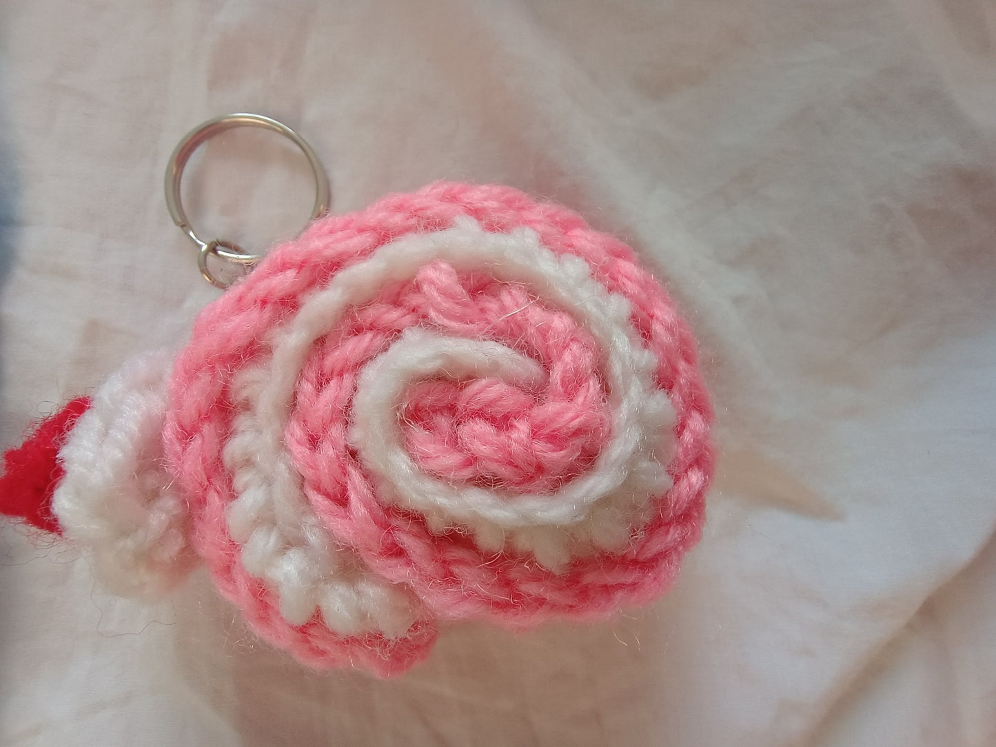 Strawberry mini Swirl Cake Roll cake Crochet Keychain ππ°