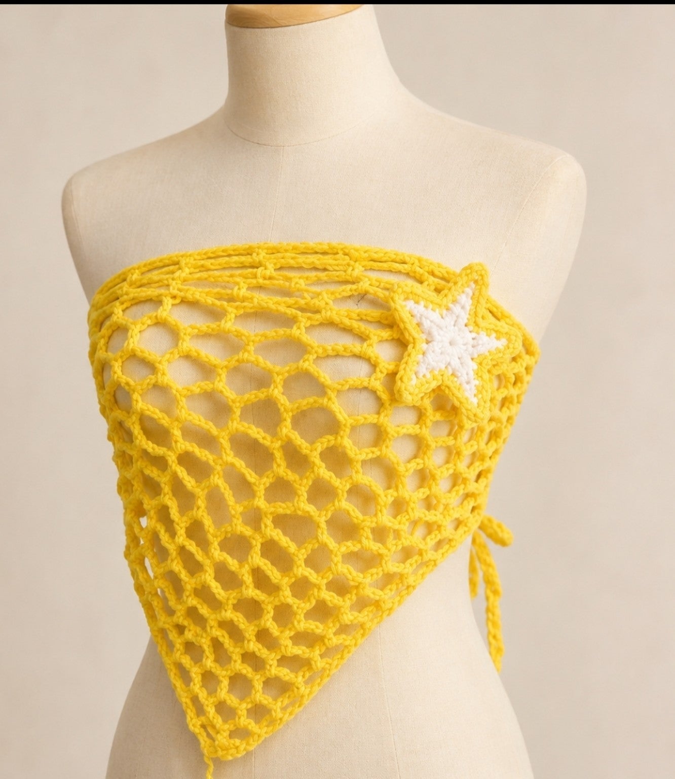 Sunlit Starfish 2-Way Crochet  Beach Mesh Cover-Up Size XS, S