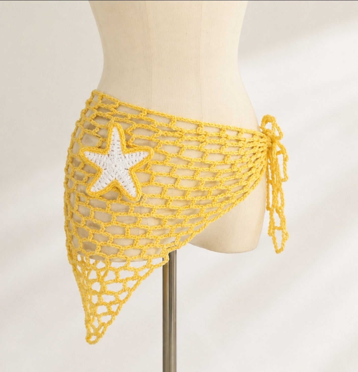 Sunlit Starfish 2-Way Crochet  Beach Mesh Cover-Up Size XS, S