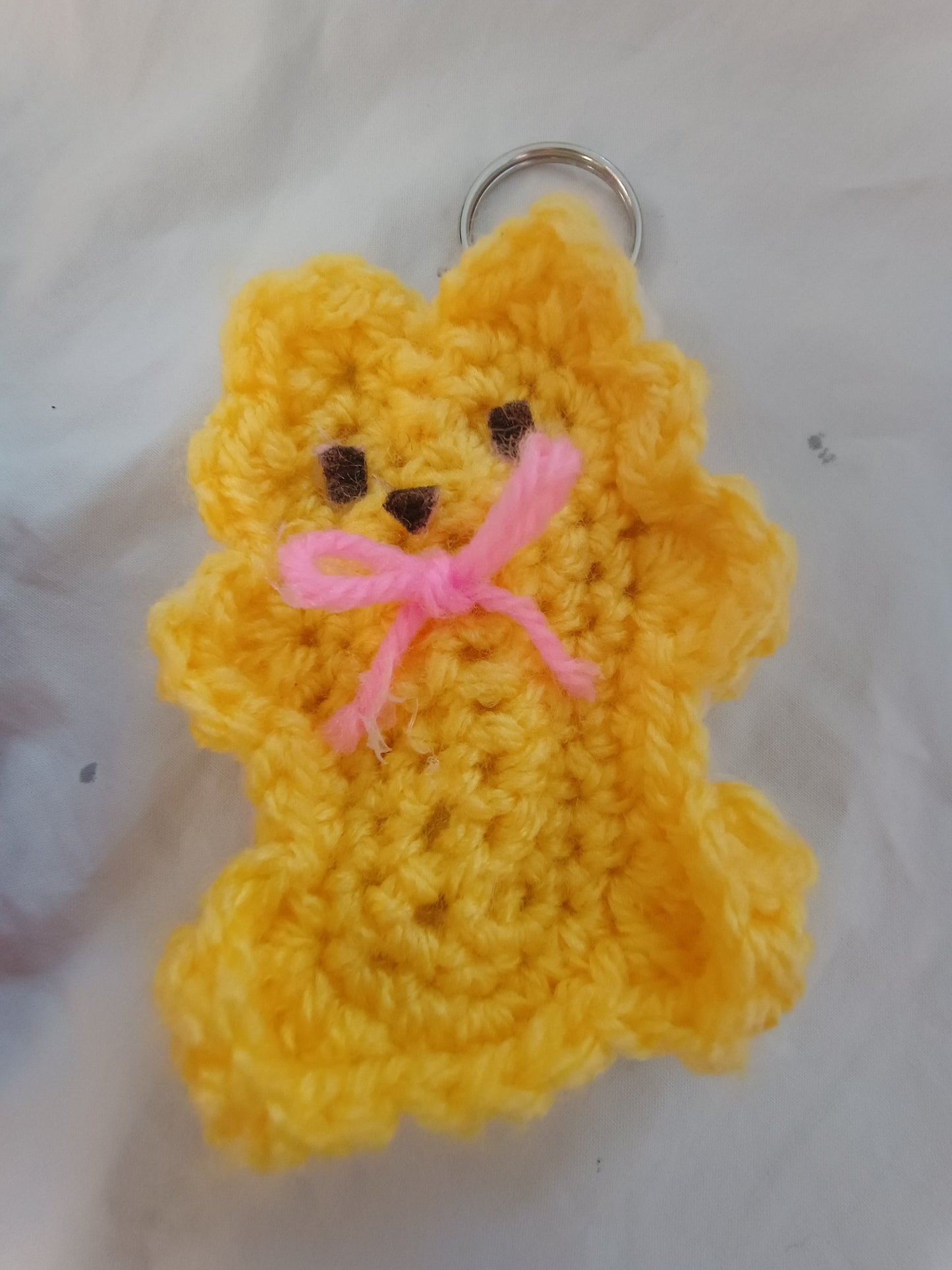 Sunny Bloom Bear Gingerbread Cookie Crochet Keychain 🌼🧸