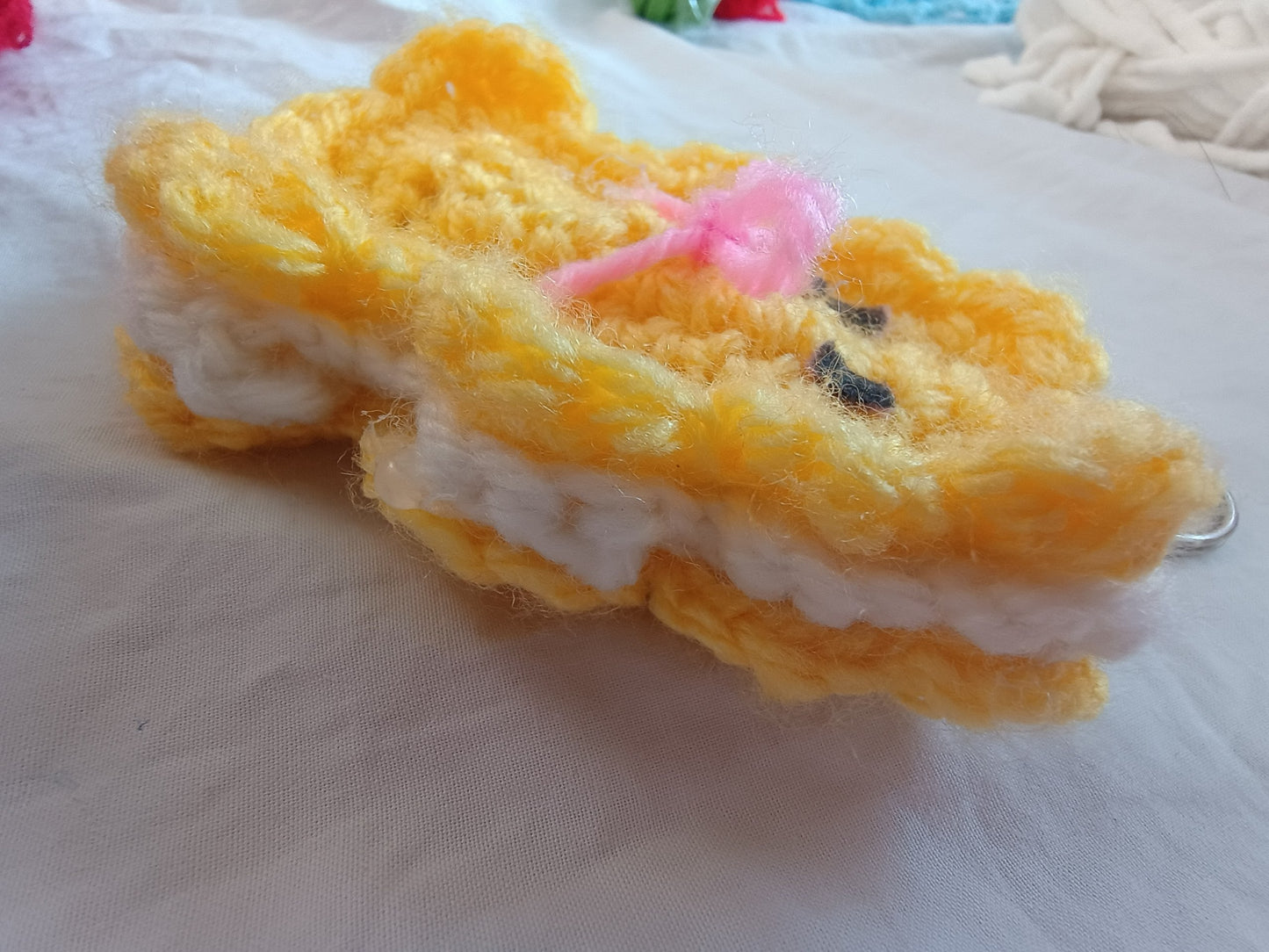 Sunny Bloom Bear Gingerbread Cookie Crochet Keychain 🌼🧸