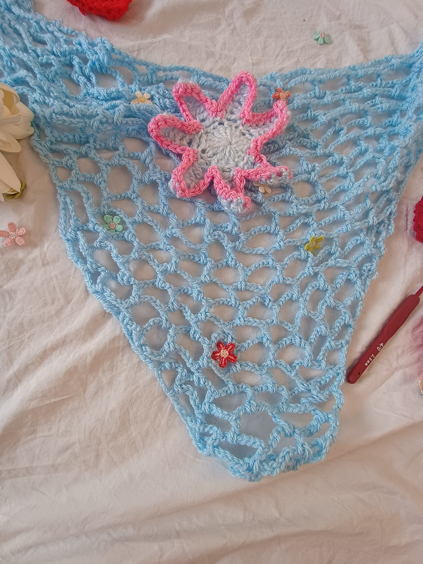 Sunlit Starfish 2-Way Crochet  Beach Mesh Cover-Up Size XS, S