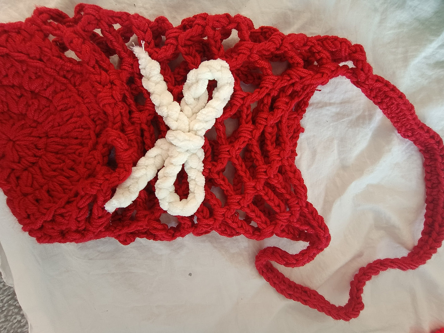 Acrylic Cherry Bow Crochet Water Bottle Holder