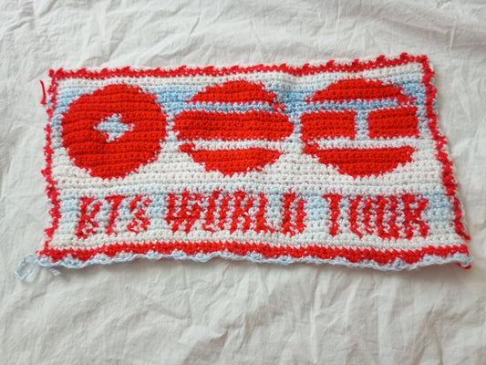 BTS ARIRANG WORLD TOUR Handmade Crochet Tapestry Wall Art UK | BTS ARMY K-pop Fan Gift